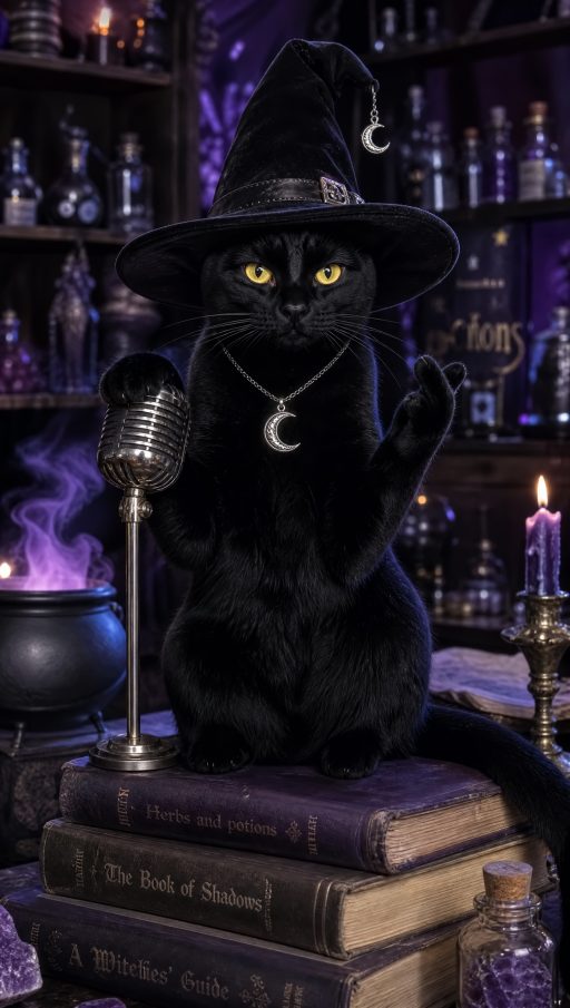 Witch Black Cat AI 头像素材